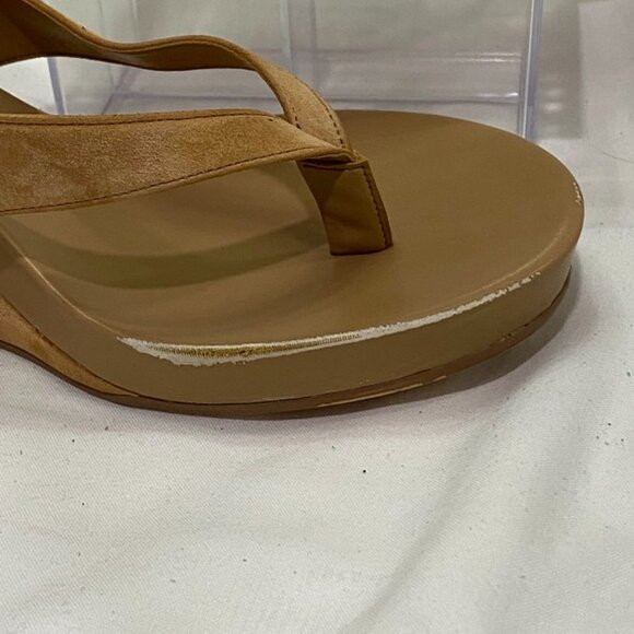 Jeffrey Campbell Liezel Platform Wedge Flip Flop Sandals Natural Suede 11 - Picture 12 of 13